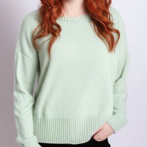 Storia Seafoam Mint Green Mohair Type Crew Neck Boxy Fit Sweater Womens Size Med